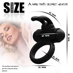 Vibrating Ring，Rings Vibrator for Men - Male Toys Silicone Waterproof Rabbit Clitoral Stimulate for Women