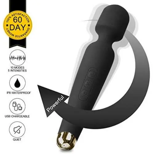 Mini Wand Massager, Fovel Wireless Cordless Portable Small Size Handheld Powerful Massage for Back Neck Shoulder 5 Vibrations & 5 Intensities Silent Waterproof USB Chargeable,Black Engin Mini Wand Massager, Fovel Wireless Cordless Portable Small Size Handheld Powerful Massage for Back Neck Shoulder 5 Vibrations & 5 Intensities Silent Waterproof USB Chargeable,Black Engin