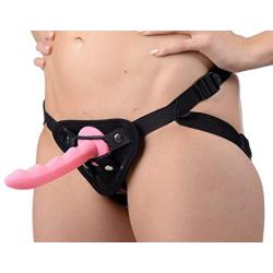 Strap U Ripples Silicone Strap On Harness Dildo, Pink