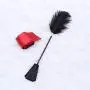 BESTOYARD Ostrich Feather Mesh Tickler Hand Spanking Slapper with Satin Blindfold Eye Covers Sleep Mask Block Light for Women Men