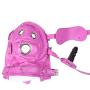 Raycity Full Face Blindfold Mask Head Hood Lockable & Dildo Penis Mouth Gag Costume Bondage Adult Sex Toys BDSM Fetish Hood Hot Pink