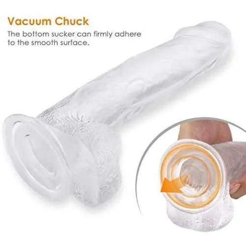 8 Inch-Dildò With Powerful Suction Cup For Hands-Free Play Safe and Healthy Transparent 8 Inch-Dildò With Powerful Suction Cup For Hands-Free Play Safe and Healthy Transparent