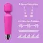 Luna Magic Wand Massager - Rechargeable Clitoral Waterproof Vibrator - 20 Patterns & 8 Intensities – Handheld, Quiet, Small, Powerful - Dildo Sex Toy for Couples, Men, Women & Females - Hot Pink