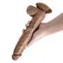 HYLHYL5-F Pegging Strap on, Automatic Thrusting Sucking Realistic Stick Waterproof Massaging for Female Brown PVC Material (29cm/11.4in)