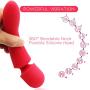 Upgraded Computer LED New Heating Vibrator-10 Speed USB Cabless Rechargeable Weaterproof Massager for Neck, Shoulder, Myofascial, Back, Leg, Waist (Red)