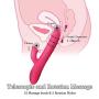 Telescopic Rabbit Vibrator Vagina Stimulator Vibration Massager, 10 Modes Skinfriendly Silicone Clitoris Massager, Treediride Rotating Vibrator USB Rechargeable G-spot Dildo Vibrator Adult Sex Toys