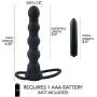 Beaded Vibrating Anal Probe Cock Ring - Dual Penetration Anal Sex Toy Beaded Vibrating Anal Probe Cock Ring - Dual Penetration Anal Sex Toy