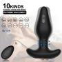 Male Anal Vibrator Butt Plug with 10x10 360° Rotation Vibration Patterns, Prostate Massager Stimulator with Remote Control, Rechargeable Anus Sex Toy for Men, Woman & Couples, Φ1.9 in