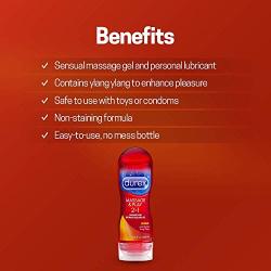 Lubricant, Durex Massage Gel & Personal Lubricant,  Durex Massage & Play 2 in 1 Lubricant, Sensual Ylang Ylang, 6.76 oz
