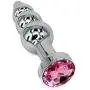 Metal Anal Trainer Butt Plug for Beginners, Eastern Delights 3 Beads Anal Sex Toy, Pink Metal Anal Trainer Butt Plug for Beginners, Eastern Delights 3 Beads Anal Sex Toy, Pink