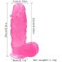 JRZDFXS Silicone 10In Crystal Suction Cup Toy TPE Big Size Lifelike Massager Soft Wand Pink for Female Beginner Personal Body