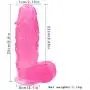 JRZDFXS Silicone 10In Crystal Suction Cup Toy TPE Big Size Lifelike Massager Soft Wand Pink for Female Beginner Personal Body