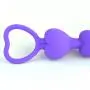 LoveI Anal Sex Toy Beads Butt Plug Heart Shaped Prostate Massager with Safe Pull Ring Handle Soft Carry Bag Unisex G Spot - Purple LoveI Anal Sex Toy Beads Butt Plug Heart Shaped Prostate Massager with Safe Pull Ring Handle Soft Carry Bag Unisex G Spot - Purple