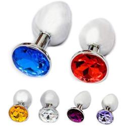 Ocaler®Small Size Mini Butt Anal Plug Toys Alloy Crystal Jewelry Sex Toys Adult Sex Products(Dark Blue)