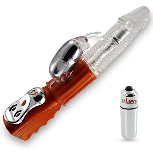 Copper Ribbed LeLuv Rabbit Vibrator Bundle with Mini Bullet Massager Copper Ribbed LeLuv Rabbit Vibrator Bundle with Mini Bullet Massager