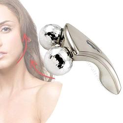 KoreaTrends 3D Roller Face Massager, Body Face Massager, (Silver)