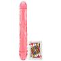 Doc Johnson Crystal Jellies - Jr. Double Dong - 12 Inch - Double Sided Dildo - Pink