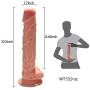 Realistic Dildo for Women with Flared Suction Cup Base Flexible Cock with Curved Shaft and Balls for Vaginal G-spot and Anal Play 10 Inch (Beige)