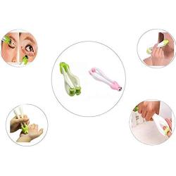 Kasmena Massager,2Pcs 2-in-1 Joints Finger Massager and Steel Ball Body Massager Stress Relief Relax Double Rubber Roller Massage Family Self Massager(Green Pink)