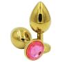 NewMaxer 3PCS Golden Stainless Steel Metal Anal Plug Diamonds Metal Plated Jeweled Sexy Anal Stopper