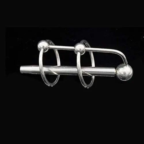 Raycity Stainless Steel Urethral Sound Catheter Stretching Dilator Penis Plug w/ 2 Rings for Male Beginner Raycity Stainless Steel Urethral Sound Catheter Stretching Dilator Penis Plug w/ 2 Rings for Male Beginner