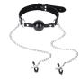 ACSUSS PU Leather Collar Strap with Silicone Ball Mouth Gag and Clamps Clip ACSUSS PU Leather Collar Strap with Silicone Ball Mouth Gag and Clamps Clip