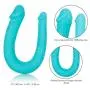 CalExotics Silicone Double Dong – AC DC Dong – Double Penetration Dildo for Women – Adult Probe Fetish Sex Toy for Couples - Teal
