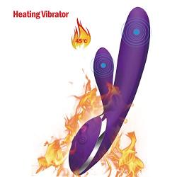 Fellowxi Heating Dual Vibrator Silicone Heating Dildo Erotic Sex Toys for Women,Rechargeable Vibrator G spot AV Magic Wand,Powerful G Spot Clitoris Stimulator Adult Sextoys