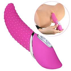 Textured Tongue Vibrator with 7 Powerful Vibrating Functions for G-Spot and Clitoral Stimulation - High Quality Silicone Material