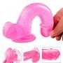 Realistic cute pink female 7.2 inch silicone Dîldɔ, suitable for beginners