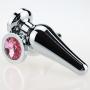 FST Luxury Jewelry Design Fetish Stainless Steel Anal Butt Plug Fantasy Sex Restraints Bondage SM Anal Stimulation Toy for Unisex Color Random Color Random Color Random(Middle)