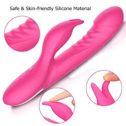 Rotating Rabbit Vibrator for G Spot Clitoris Stimulation with Bunny Ears, 3X7 Strong Rotation Vibration Modes Waterproof Dildo Vibrator Adult Toys for Women