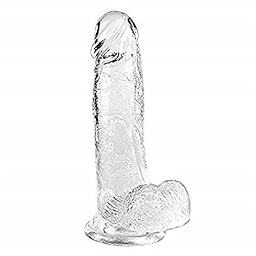 7 inch Clear Glass Lifelike Real Feel Boy Skin Women Massage Waterproof Toy