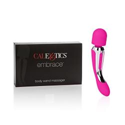 CalExotics Embrace Body Wand Massager – Silicone Waterproof Vibrator – 7 Function Rechargeable Adult Sex Massager for Couples - Pink