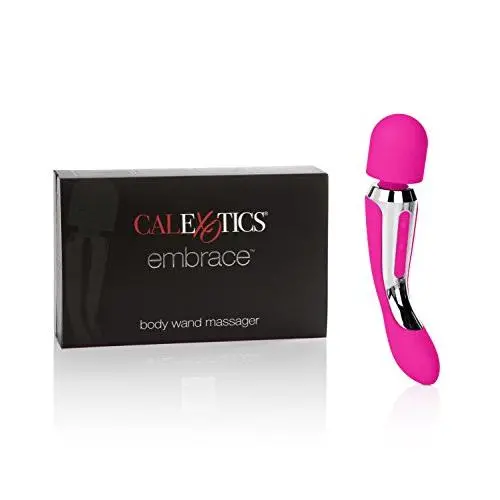 CalExotics Embrace Body Wand Massager – Silicone Waterproof Vibrator – 7 Function Rechargeable Adult Sex Massager for Couples - Pink