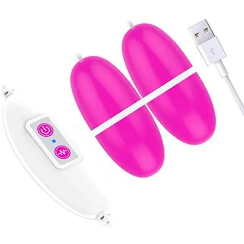 12 Frequency Double Eggs Bullet Jumping Toys Waterproof Silent For Women USB Charging
