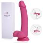 Louviva 8 inch Realistic Dildo Liquid Silicone G-Spot Adult Sex Toy with Suction Cup (Pink)