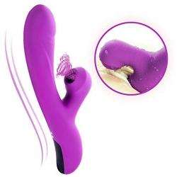 Clitoral Sucking Vibrator for Women, Heating Dildo Vibrator G Spot Clitoris Anal Massager with 10 Vibration & 3 Suction Patterns Adult Sex Toys Vibe Rechargeable Waterproof (Purple)