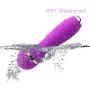 Personal Wand Massager Wireless Handheld Electric 10 Powerful Multi Speeds Vibration Cordless Mini Magic Body Massager Rechargeable Waterproof for Back Neck Shoulder (Purple)