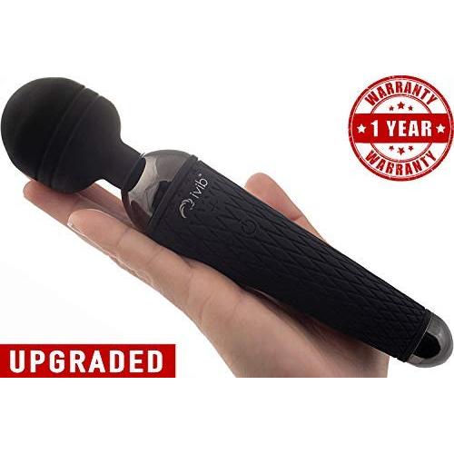 Cordless Wand Massager - Strong Therapeutic Vibration - Full Body Massage - Sore Muscle & Sports Recovery - Rechargeable - Waterproof - Personal Mini Handheld for Neck Back Shoulder - Black