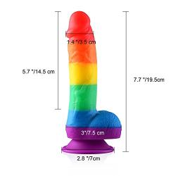 Utimi Silicone Dildo Liquid Realistic Big Dick G-spot Stimulator with Suction Cup,Rainbow Pattern