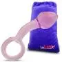 LeLuv Large Pink Glass Anal Prostate Massager Butt Plug Beginner Male Toy Bundle with Premium Padded Pouch