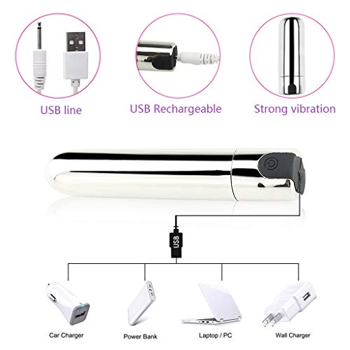 Lfcmf Mini Bullet Víbrǎtǒr Speed Adjustable USB Powerful Víbrǎting Egg ClïTöris Stǐmulator Toys for Women