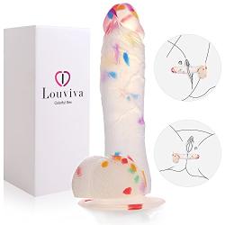 Louviva Confetti Clear Dildo, 7" Realistic Silicone Sex Toys with Suction Cup