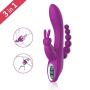 3 in 1 G-Spot Rabbit Anal Dildo Vibrator Adult Sex Toys with 7 Vibrating Modes for Women - Adorime Silicone Waterproof Rechargeable Clitoris Vagina Stimulator Massager Sex Things for Solo or Couples 