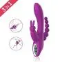 3 in 1 G-Spot Rabbit Anal Dildo Vibrator Adult Sex Toys with 7 Vibrating Modes for Women - Adorime Silicone Waterproof Rechargeable Clitoris Vagina Stimulator Massager Sex Things for Solo or Couples 