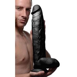 Raging Rhino 17 Inch Veiny Dildo - Black