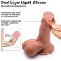 10Inch Realistic Dildo Dual-Layered Silicone Cock with Full Shaped Balls and Strong Suction Cup Didlo for Life-Like Experience Hands-Free Anal and Pussy Play Masturbation Luvkis Dido Sex Toy for Women