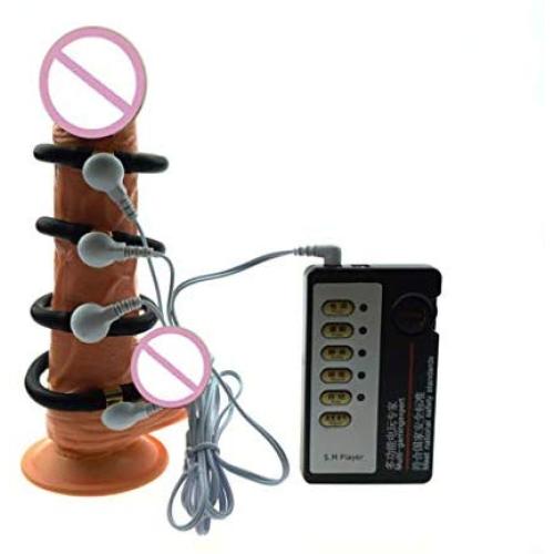 Chen-bin1 Ring-Shaped Electric Toy, Male Wearable Remote Control Massager Massage Muscles (Color : Black)