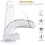 8 Inch-Dildò With Powerful Suction Cup For Hands-Free Play Safe and Healthy Transparent